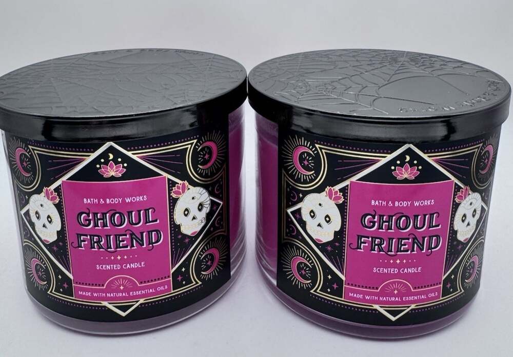 Lot Of 2 Bath Body Works Halloween Candles Ghoul Friend
